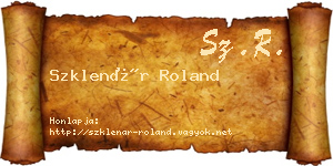 Szklenár Roland névjegykártya