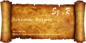 Szklenár Roland névjegykártya