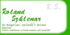 roland szklenar business card